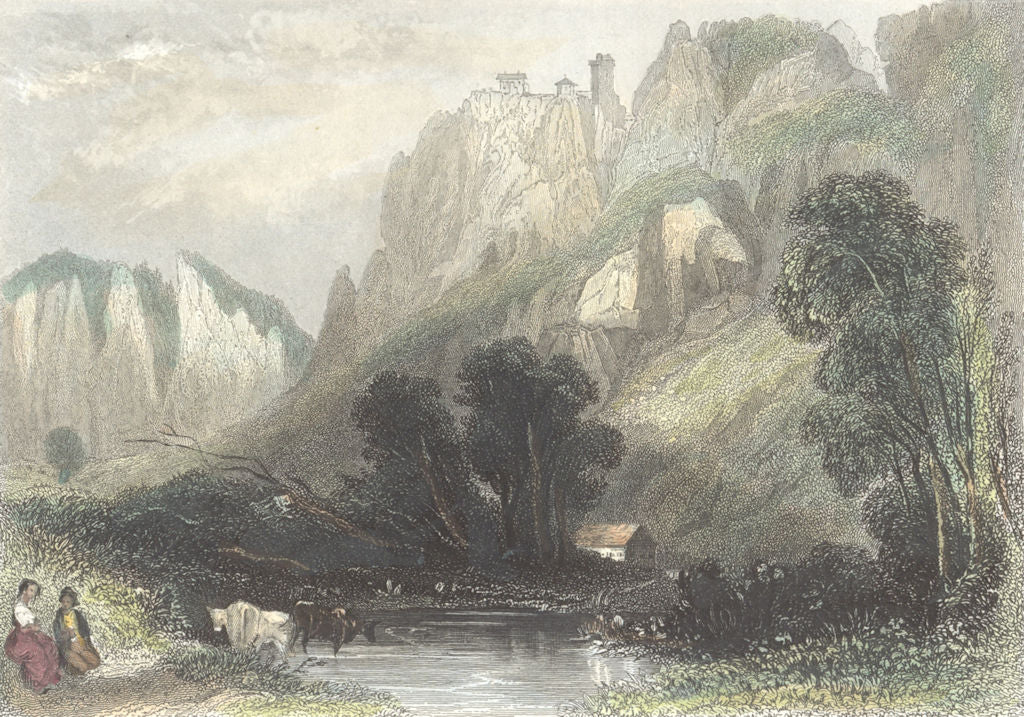 GERMANY. Schloss Bronnen. Payne Buildings river 1847 old antique print picture